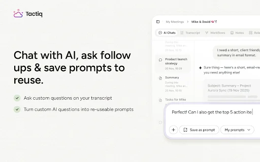 Download Tactiq: AI Meeting Note Taker & Transkripsi Gratis - Screenshot 5